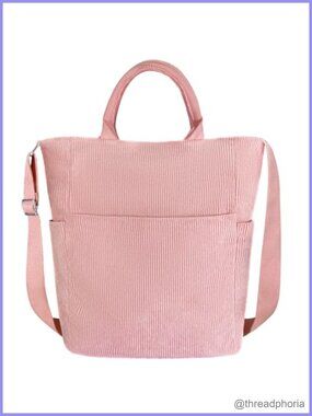Corduroy Tote Bag Large Crossbody Hobo Messenger Shoulder Handbag for Work